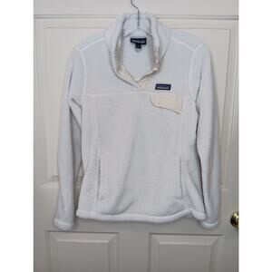 Patagonia Women's Polartec Fleece 1/4 Snap Pullover Size Small Ivory EUC